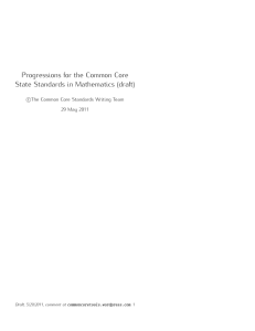 Progressions for the Common Core State Standards in Mathematics