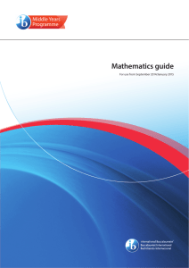 Mathematics guide - Kodaikanal International School