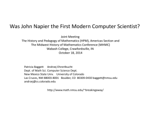 eWas John Napier the First Modern Computer Scientist_