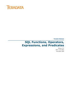 SQL Functions, Operators, Expressions, and Predicates