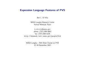 Expression Language Features of PVS