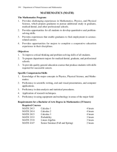 Mathematics Degree Information - Huston