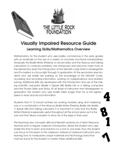 Visually Impaired Resource Guide - Learning Skills/Mathematics