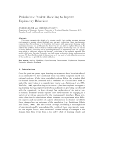 Probabilistic Student Modelling to Improve Exploratory Behaviour