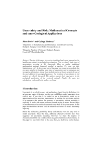 Uncertainty and Risk: Mathematical Concepts and some Geological