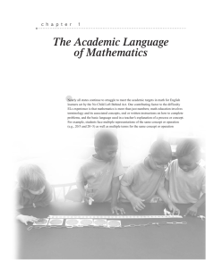 The Academic Language of Mathematics