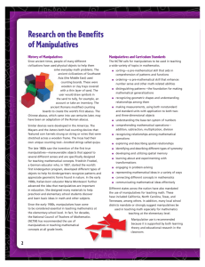 Research on the Benefits of Manipulatives