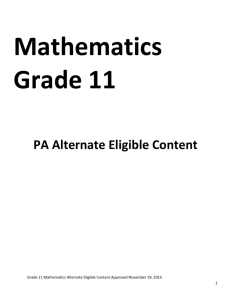 Grade 11 Math Alternate Eligible Content