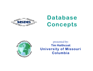 Database Concepts - Missouri Spatial Data Information Service