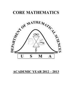 core mathematics at usma