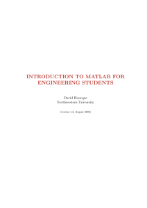 Introduction to MATLAB for Engineering Students