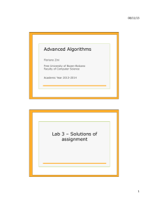 Advanced Algorithms Lab 3 – Solutions of assignment