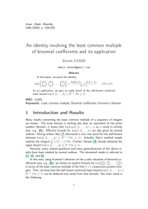 An identity involving the least common multiple of binomial