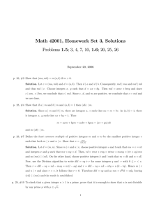 Math 42001, Homework Set 3, Solutions