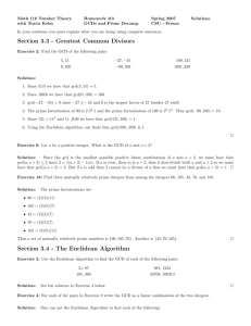 Section 3.3 - Greatest Common Divisors Section 3.4