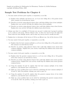 Sample Test Problems for Chapter 6