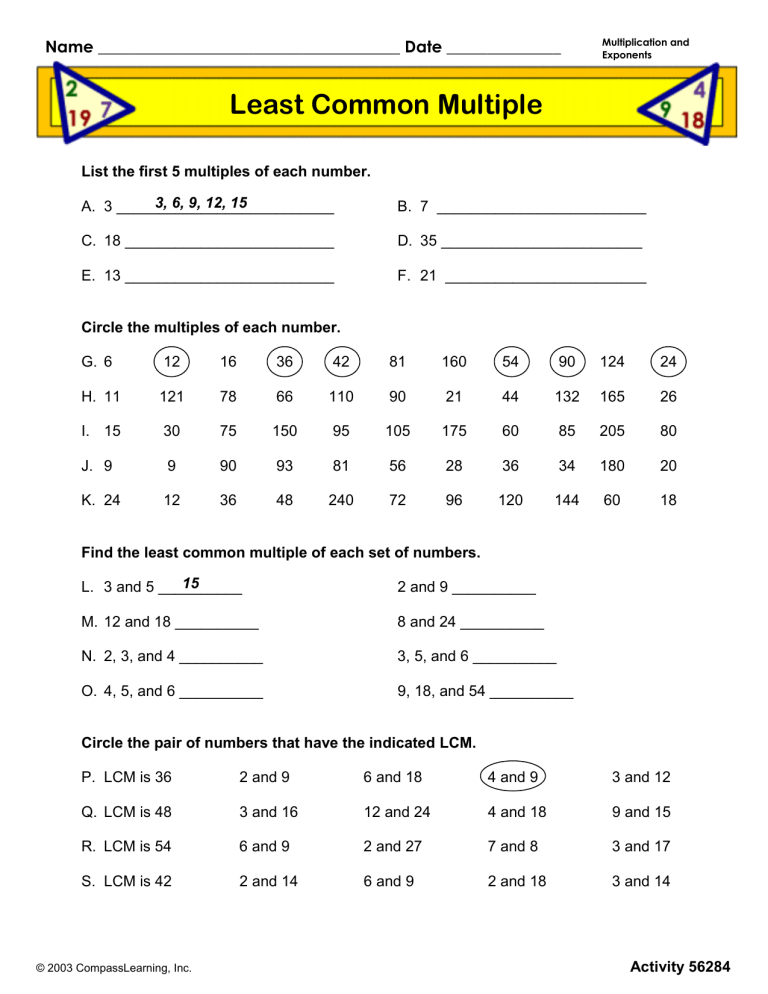 What Is The Least Common Multiple Between 36 And 63