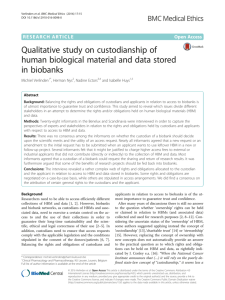 Qualitative study on custodianship of human