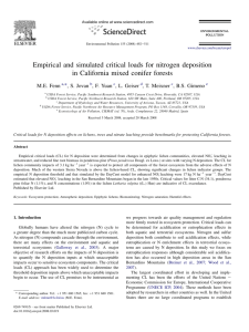 Empirical and simulated critical loads for nitrogen deposition in