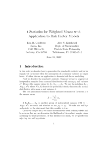 t-Statistics for Weighted Means with Application to Risk Factor Models