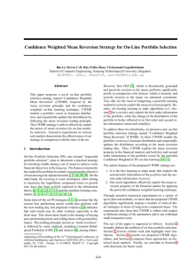 Confidence Weighted Mean Reversion Strategy