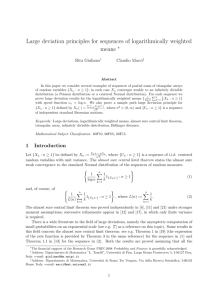 Large deviation principles for sequences of logarithmically weighted