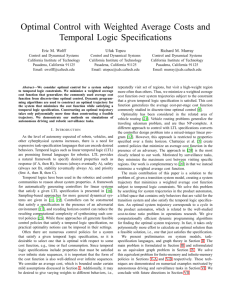 Optimal Control with Weighted Average Costs and Temporal Logic