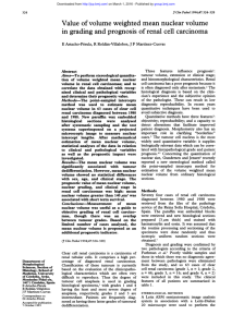 Value of volume weighted mean nuclear volume in grading and