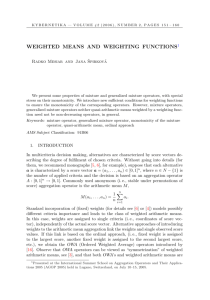 weighted means and weighting functions1