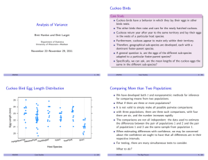 Analysis of Variance - Department of Statistics