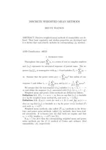 DISCRETE WEIGHTED MEAN METHODS