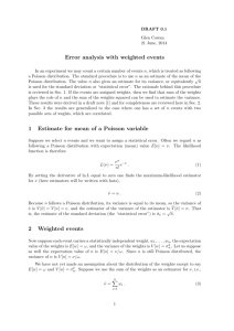 Error analysis with weighted events 1 Estimate for mean of a