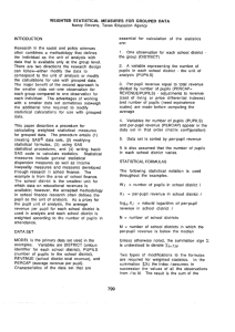 WEIGHTED STATISTICAL MEASURES FOR GROUPED DATA