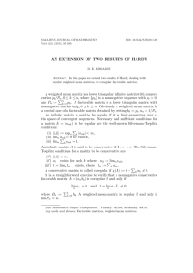 AN EXTENSION OF TWO RESULTS OF HARDY A weighted mean