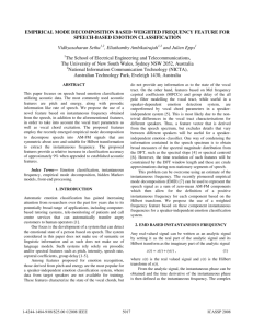 empirical mode decomposition based weighted frequency feature