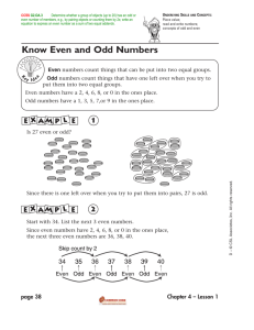 Know Even and Odd Numbers