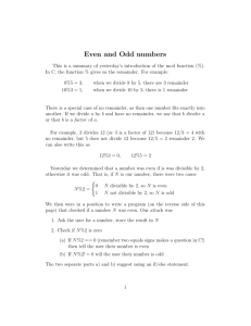 Even and Odd numbers