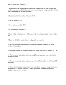 1. When you add an odd number to another odd number does the