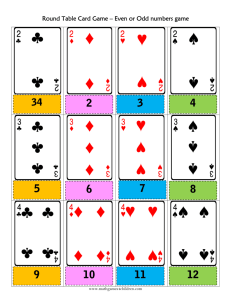 8) Even or Odd numbers - Math Card game