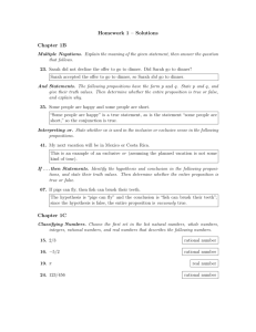 Homework 1 – Solutions Chapter 1B Chapter 1C