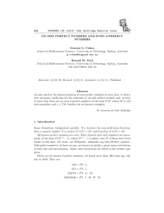 School of Mathematical Sciences, University of Technology, Sydney