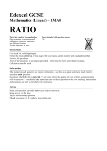 Ratio - The Castle School