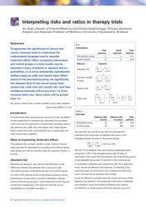 Interpreting risks and ratios in therapy trials