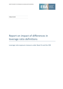 Report on impact of differences in leverage ratio definitions