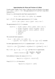 Approximations for Mean and Variance of a Ratio