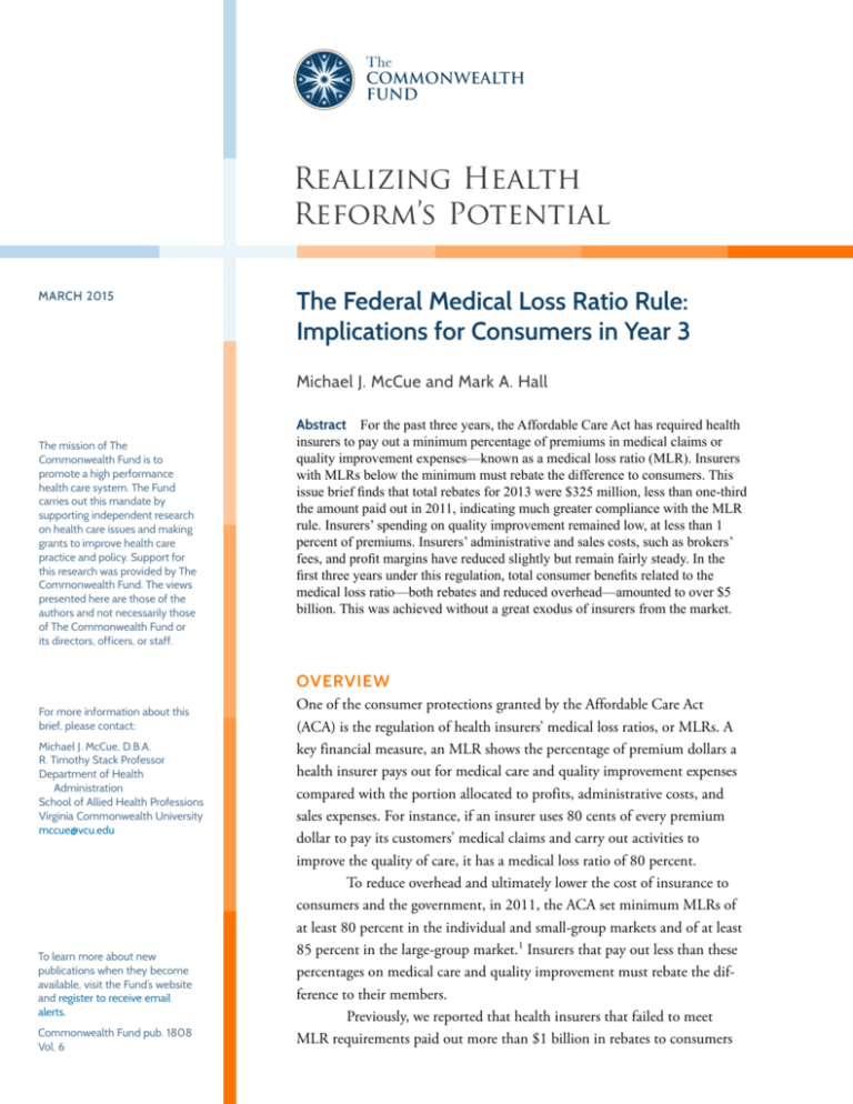 the-federal-medical-loss-ratio-rule
