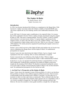The Zephyr K-Ratio - Informa Investment Solutions
