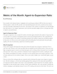 Metric of the Month: Agent-to-Supervisor Ratio