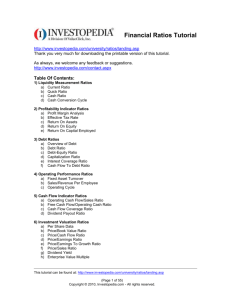 Financial Ratios Tutorial