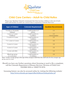 Child Care Centers – Adult-to-Child Ratios